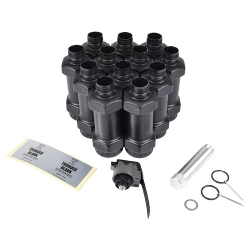 Thunder B Starter Kit (12pcs Dumbell Shell), Take your airsoft experience to the next level with the Thunder B Starter Kit, a high-impact sound grenade system designed for realism and performance