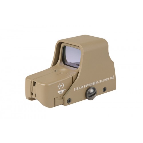 Theta Optics TO551 (EOTech) (Tan), Enhance your airsoft setup with the Theta Optics TO551 Red Dot Sight, a versatile and reliable optic designed to fit virtually any 20mm RIS, RAS, or Picatinny rail