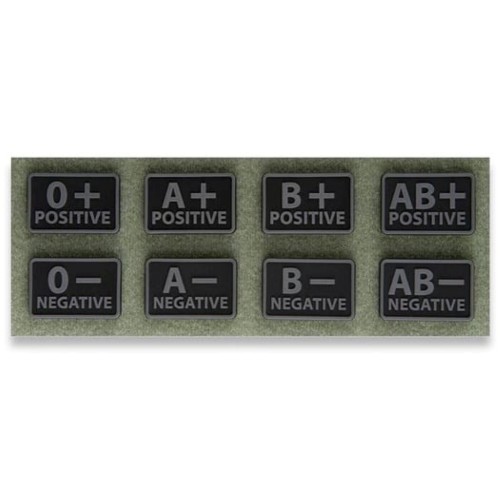 Blood Type - BK, Crafted for reliability and clarity, these Helikon-Tex® PVC patches provide quick, unmistakable identification of your blood type in any environment