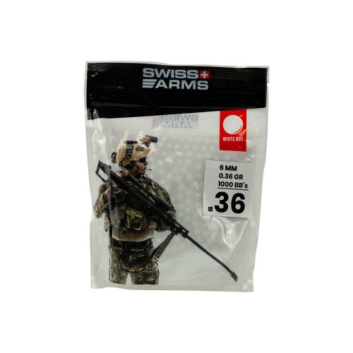 Swiss Arms BB's (0.36g) (1,000 Rounds), Heavyweight BB's from the renowned Swiss Arms brand - these 1,000 BB packets were designed with snipers in mind