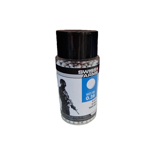 Swiss Arms BB's (0.36g) (1,000 Rounds), Heavyweight BB's from the renowned Swiss Arms brand - these 1,000 BB bottles were designed with snipers in mind