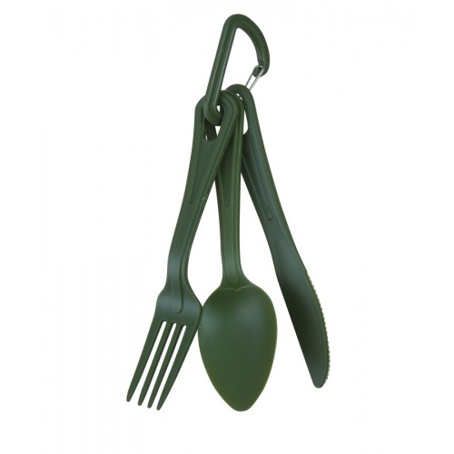 Plastic Cadet KFS (Knife/Fork/Spoon) Set, Perfect for cadets, campers, and outdoor enthusiasts, this lightweight knife, fork, and spoon set makes mealtimes simple and practical while on the move