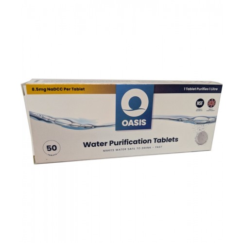 Water Purification Tablets (50pk), Oasis Water Purification Tablets are chlorine-based and ideal for travel, outdoor adventures, and emergency use