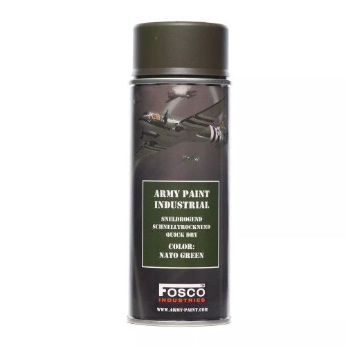 FOSCO Camouflage Paint (NATO Green), Transform your gear with Fosco Army Paint — a high-quality spray designed for equipment, vehicles, textiles, and tools