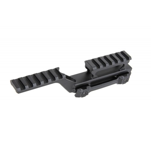 Medium RIS Wosport mount for Scope and PEQ/NGAL Black, Enhance your airsoft or tactical setup with the Wosport Medium RIS Mount, designed to securely hold collimator sights and PEQ/NGAL-type devices