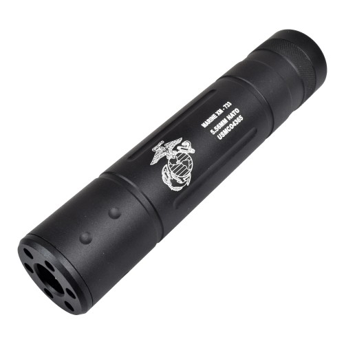 CYMA 155mm Marine Silencer (155x30), The CYMA 155mm Marine Silencer combines durable aluminum construction with a sleek 155×30mm profile, giving your airsoft rifle a professional, tactical appearance