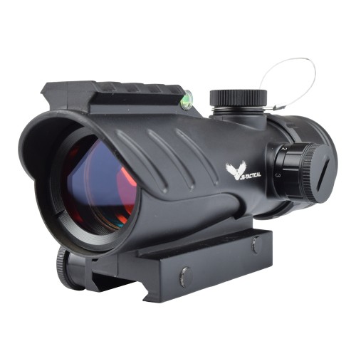 JS Tactical ACOG Style Red Dot (BK), Enhance your aisoft gameplay with this rugged, precision-engineered red dot sight