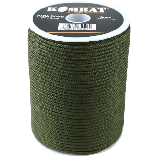 Paracord Reel 3mm (100m) (OD), Versatile and strong, this 100m reel of black paracord is perfect for camping, outdoor projects, and general utility tasks